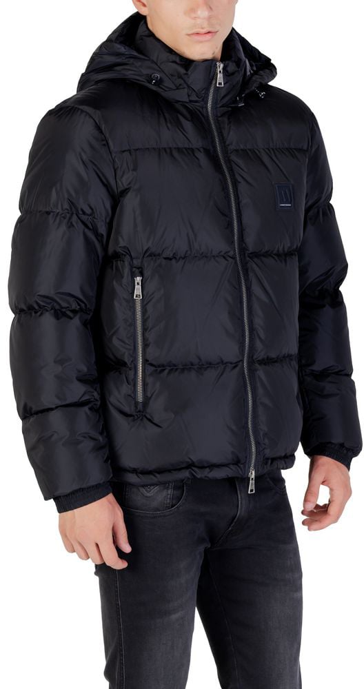 Armani Exchange Blue Polyamide Coat Blauw
