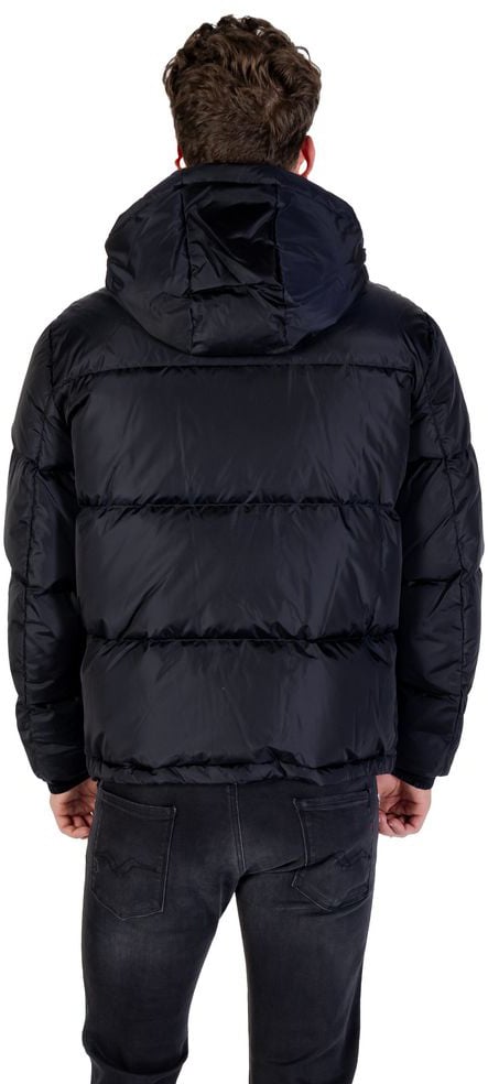 Armani Exchange Blue Polyamide Coat Blauw