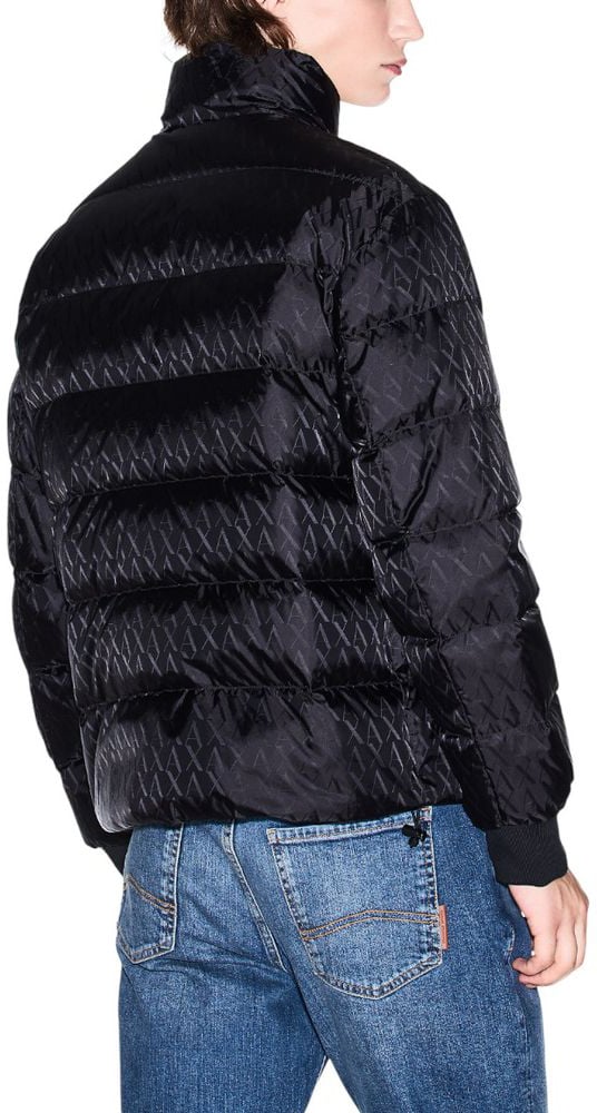 Armani Exchange Black Polyamide Coat Zwart