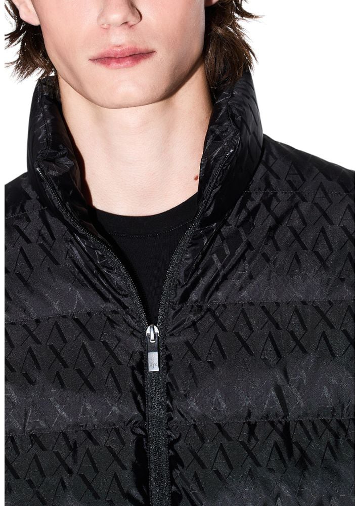 Armani Exchange Black Polyamide Coat Zwart