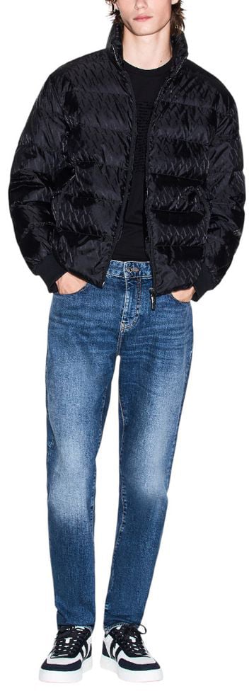 Armani Exchange Black Polyamide Coat Zwart
