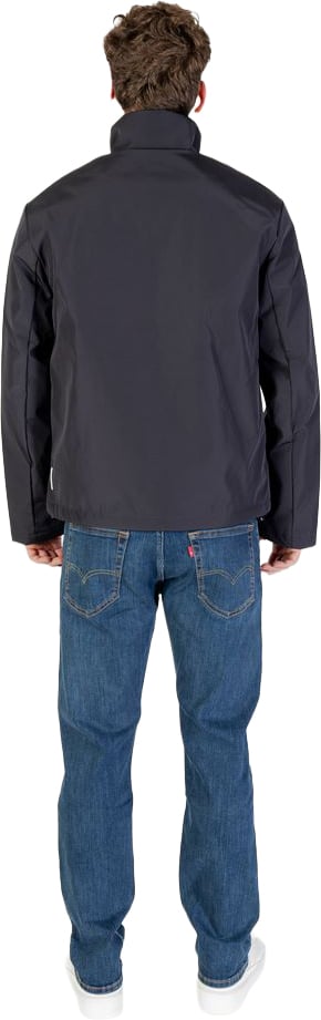 Armani Exchange Blue Polyester Full-Length Jacket Blauw
