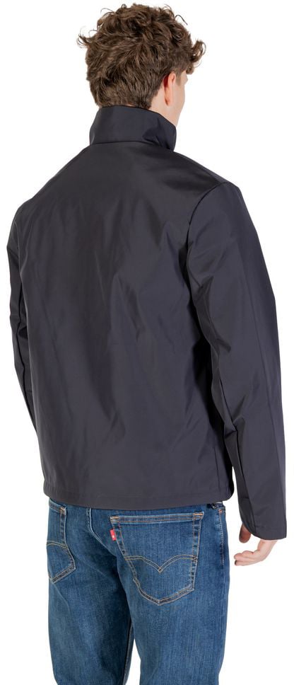 Armani Exchange Blue Polyester Full-Length Jacket Blauw