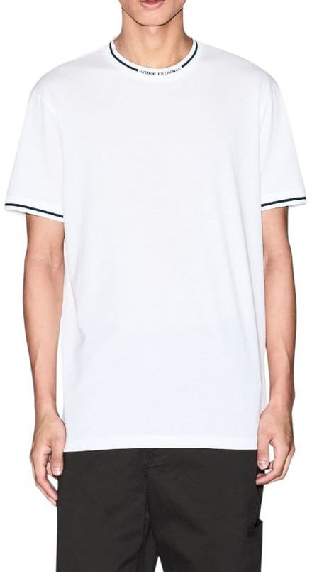 Armani Exchange White Cotton T-Shirt Groen