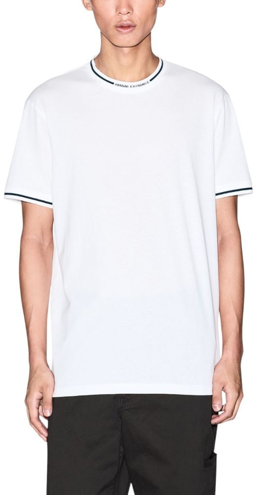 Armani Exchange White Cotton T-Shirt Groen