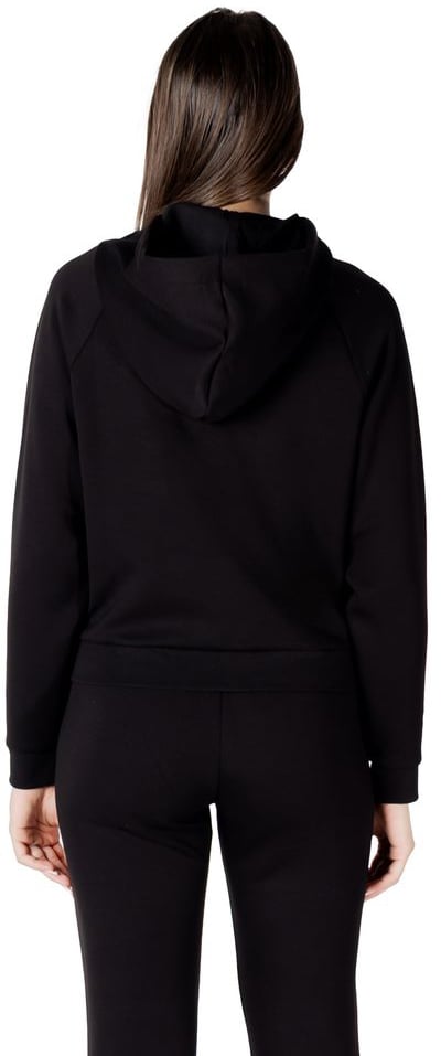Armani Exchange Black Viscose Hoodie Zwart