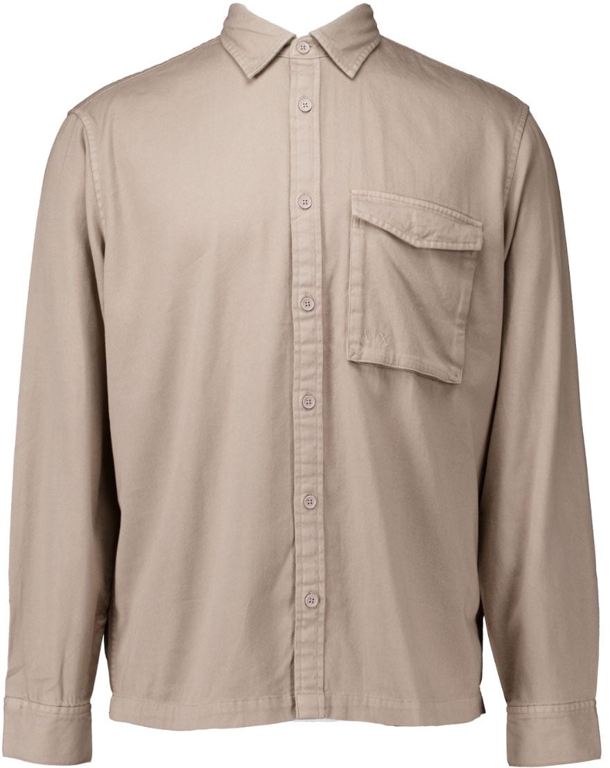 Armani Exchange Armani Exchange Man Woven Shirt Lange Mouw Overhemden Beige 6dzc07 Zn5ez Beige