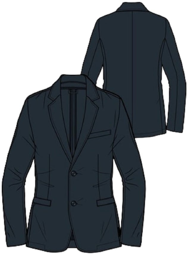 Armani Exchange Blue Single-Breasted Blazer Zwart
