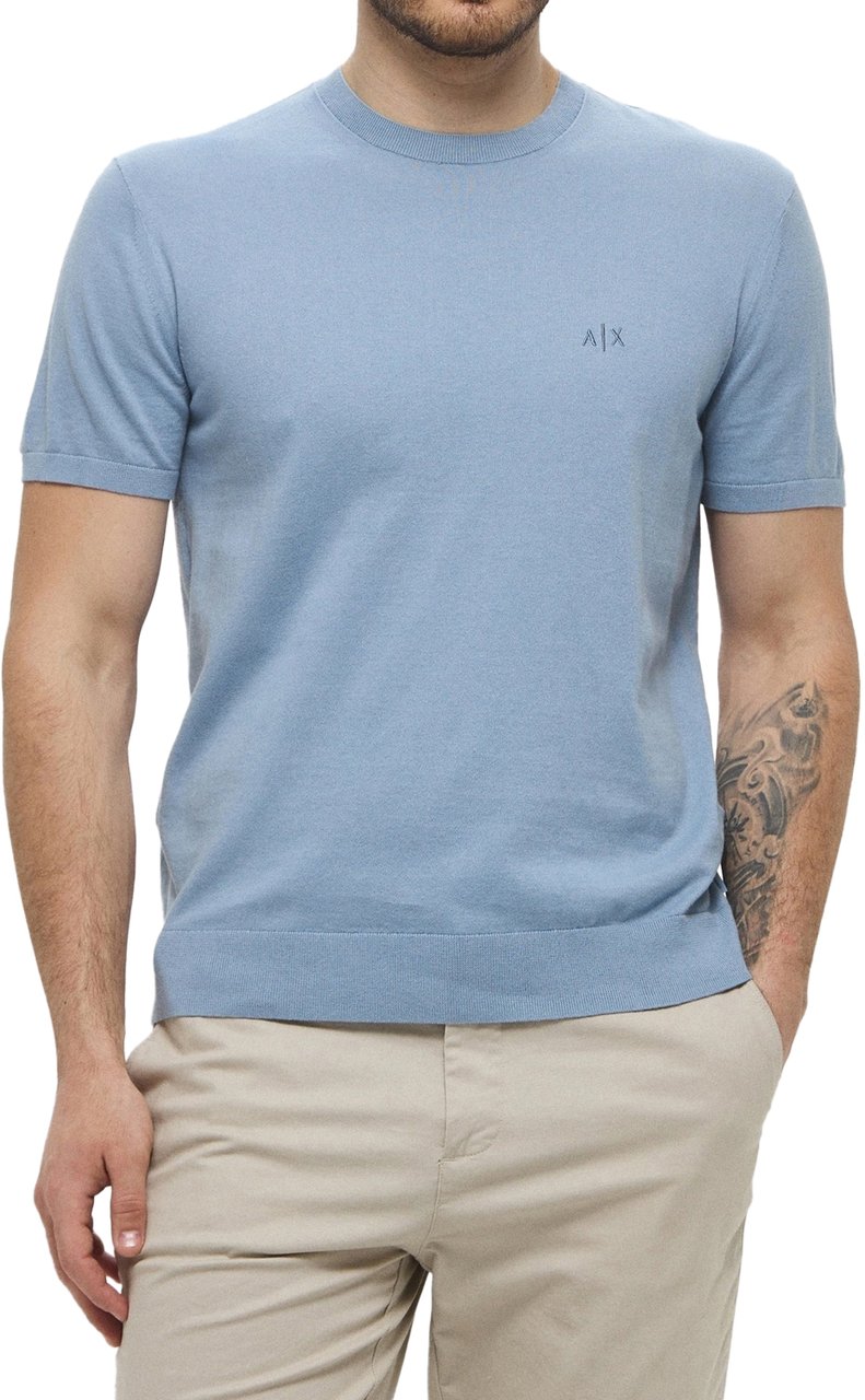 Armani Exchange Sweaters Light Blue Blauw
