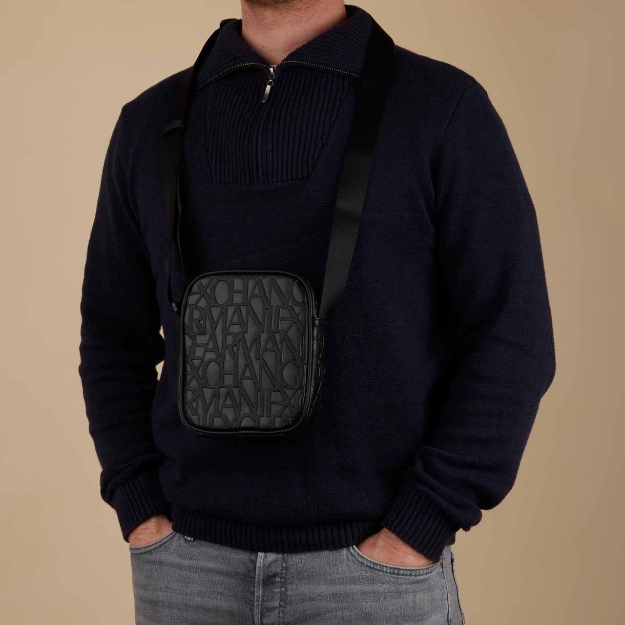 Armani Exchange Crossbody Tas Zwart