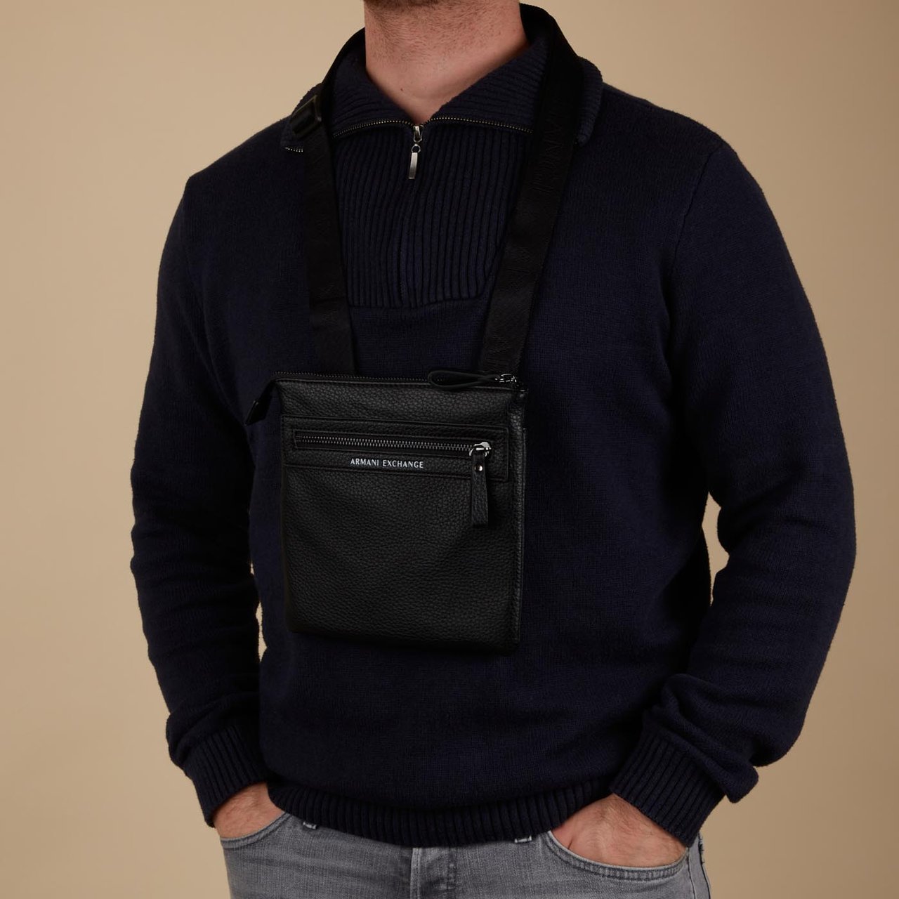 Armani Exchange Crossbody Tas Zwart