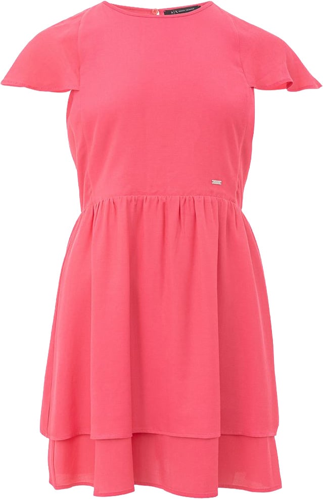 Armani Exchange Fuchsia Viscose Short Dress Roze