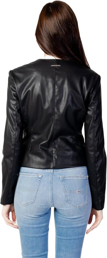 Armani Exchange Armani Exchange Black Leather Jacket Zwart