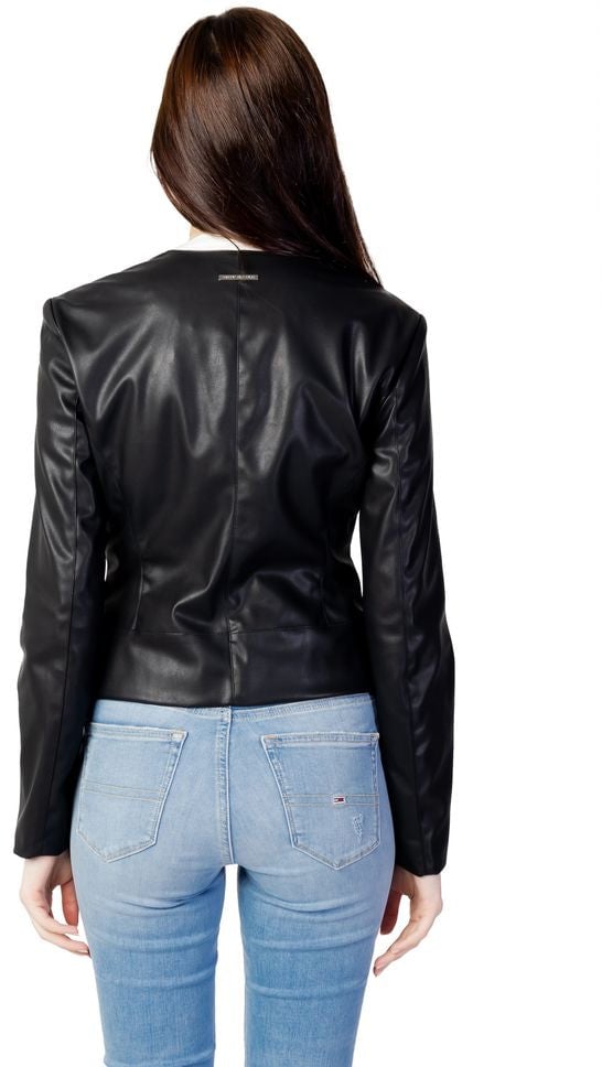 Armani Exchange Armani Exchange Black Leather Jacket Zwart