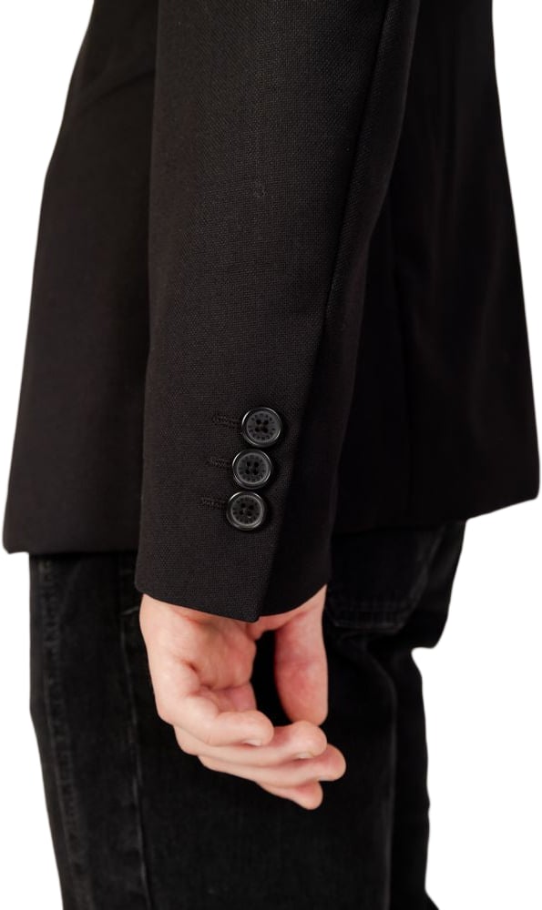 Armani Exchange Black Polyester Blazer Zwart