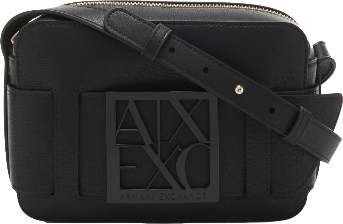 Armani Exchange Kunstleer Crossbody Tas Zwart