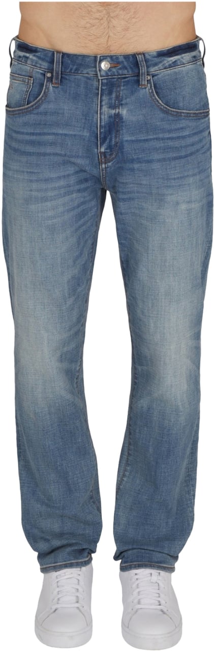 Armani Exchange Trousers Denim Medio Blauw