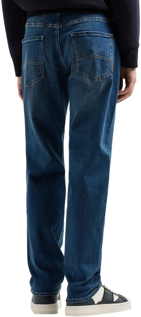 Armani Exchange Trousers Blue Denim Blauw