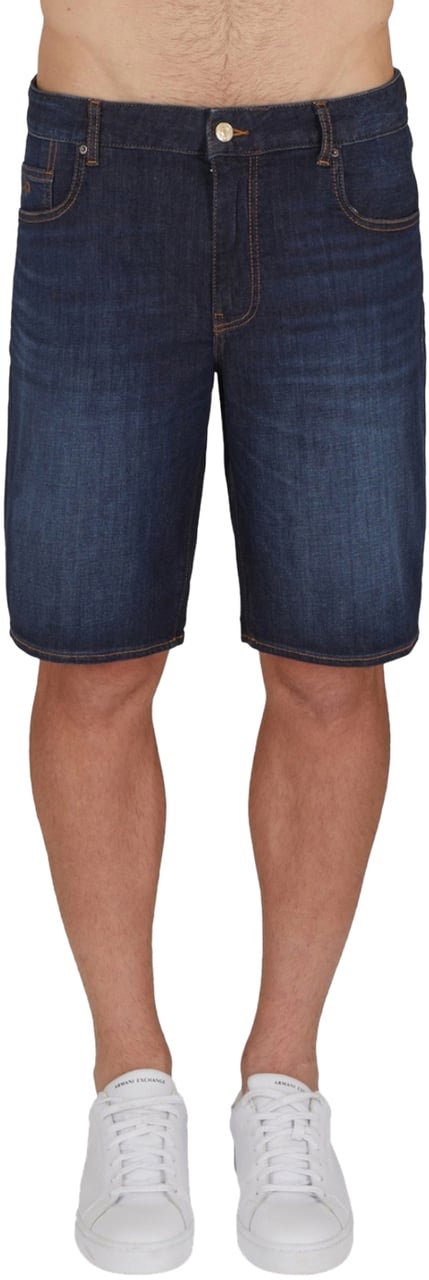 Armani Exchange Trousers Denim Scuro Blauw