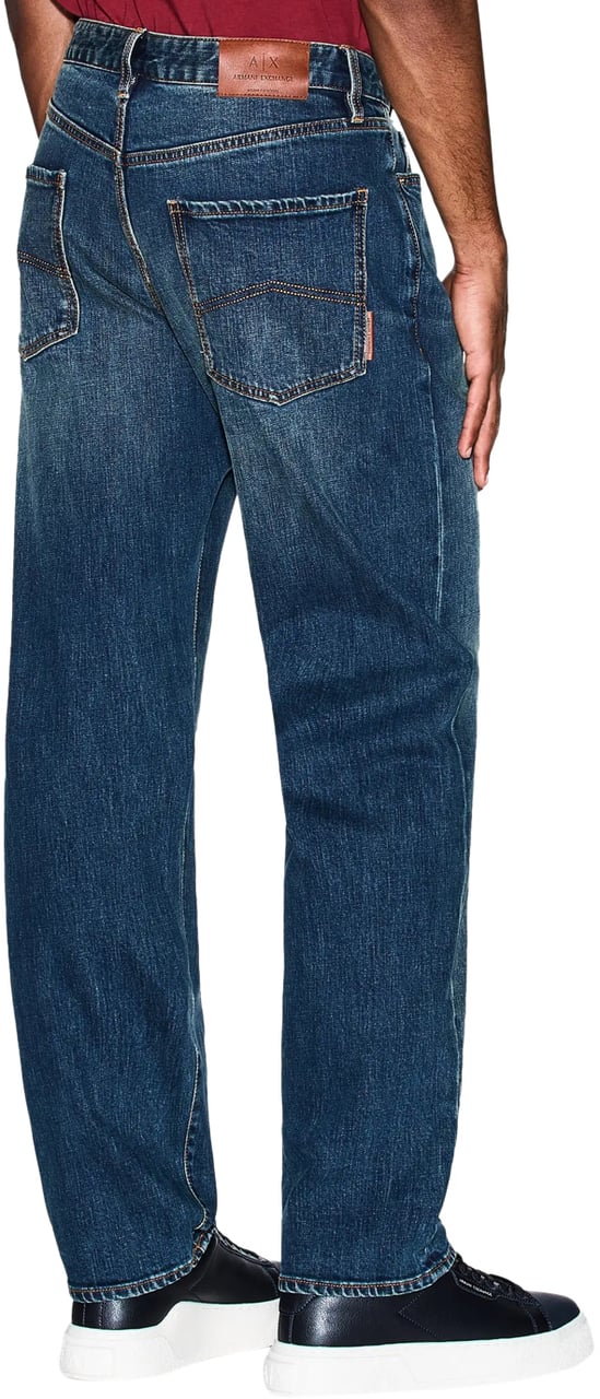 Armani Exchange Trousers Blue Denim Blauw