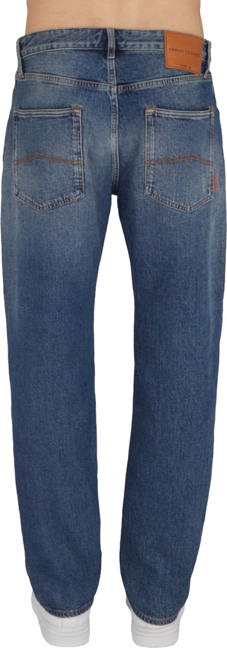 Armani Exchange Trousers Denim Medio Blauw