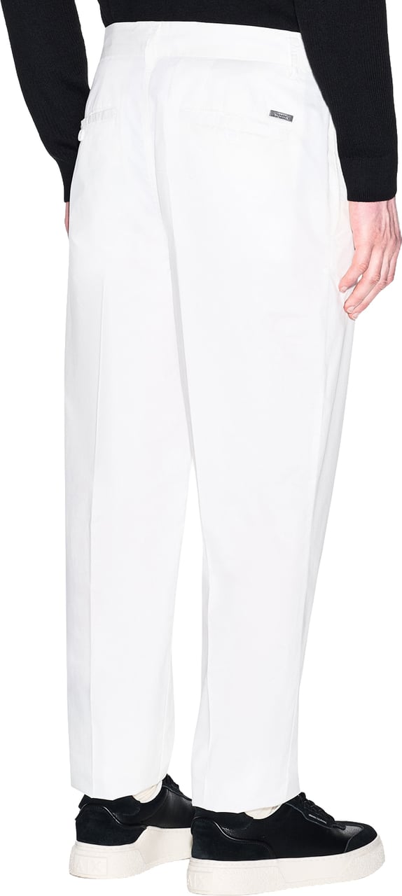 Armani Exchange Trousers Off White Wit