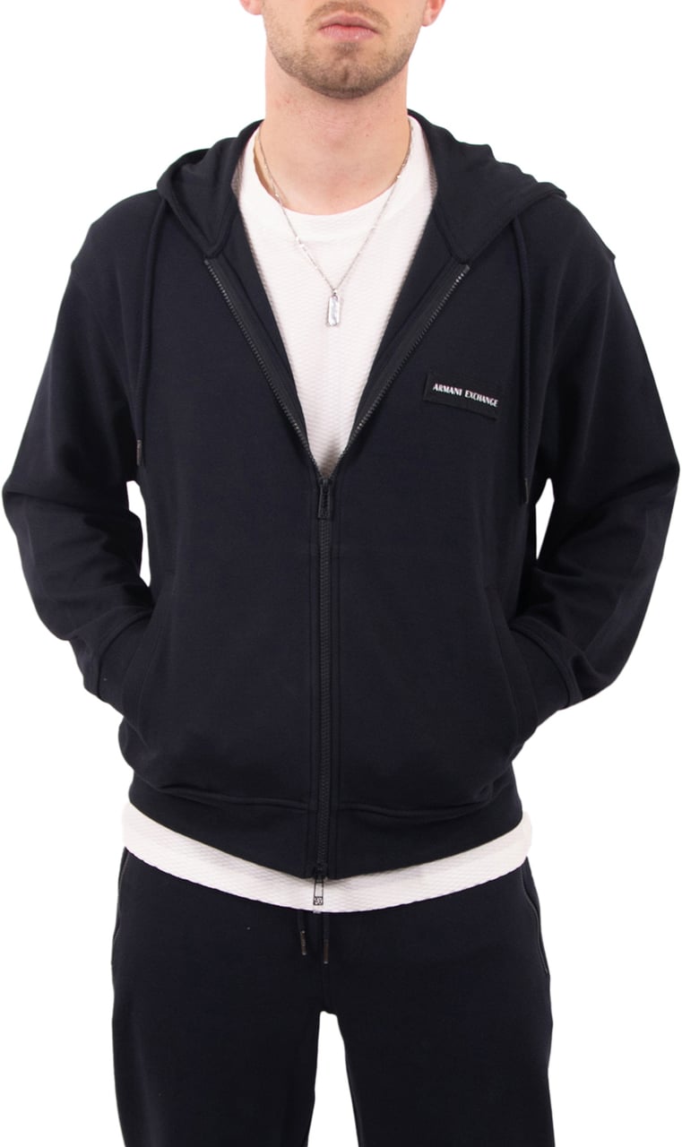 Armani Exchange Sweatshirt (Vest) met Capuchon Blauw