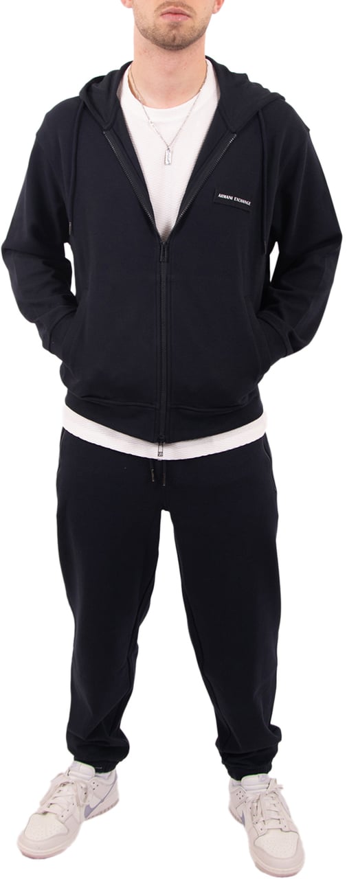 Armani Exchange Sweatshirt (Vest) met Capuchon Blauw