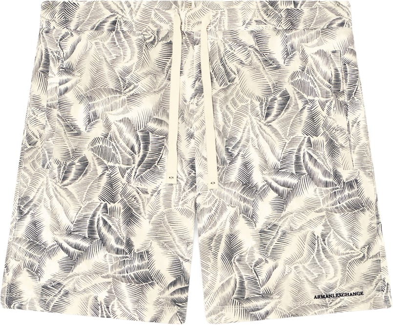 Armani Exchange Shorts Cream Leaf Allover B Wit