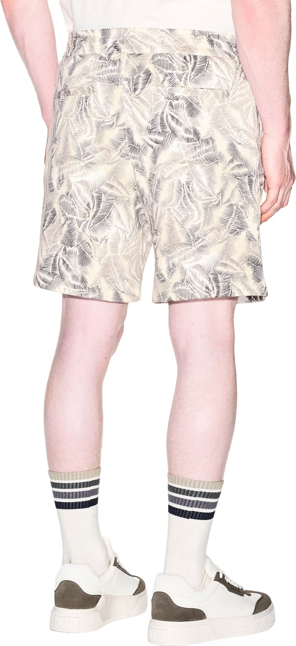 Armani Exchange Shorts Cream Leaf Allover B Wit