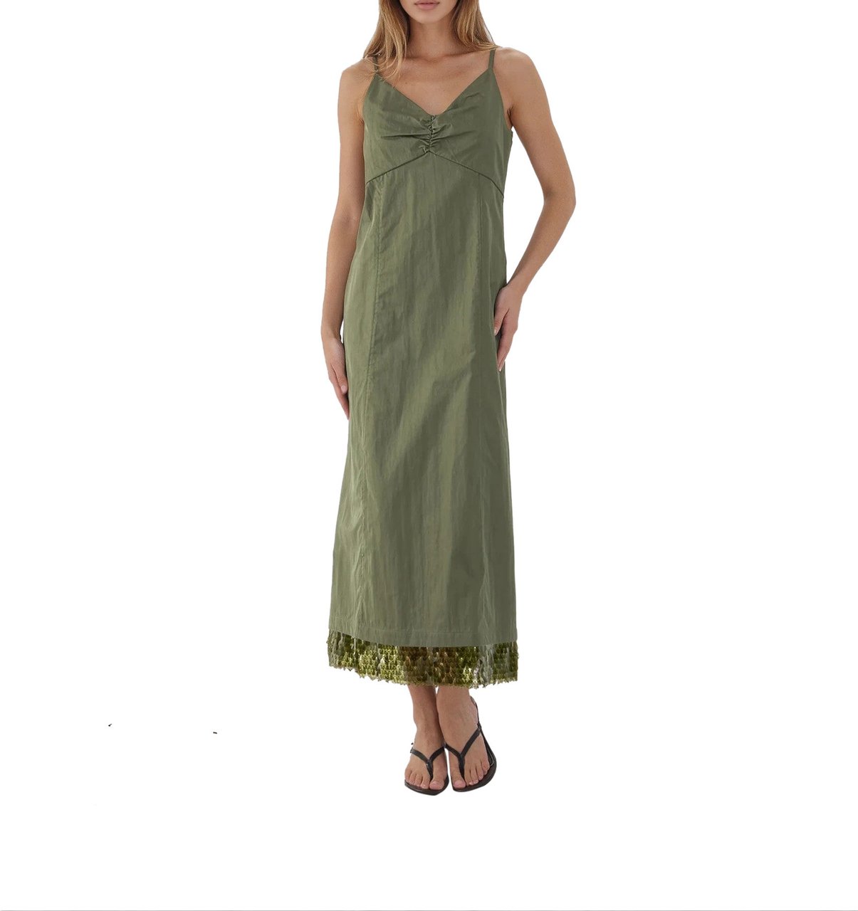 Arte Antwerp Maxi dress with sequins detail 'Atelia' Groen