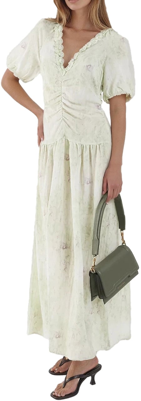 Arte Antwerp Maxi dress with floral pattern 'Abelline' Groen