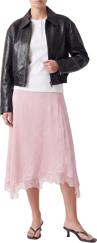 Arte Antwerp Asymmetrical midi skirt 'Sophie' Roze