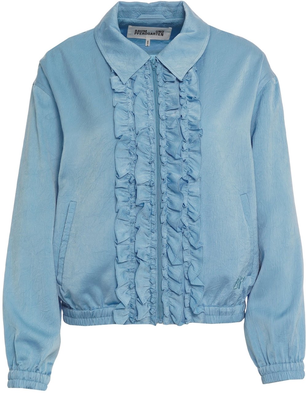 Arte Antwerp Jacket with ruffle details 'Beathe' Blauw