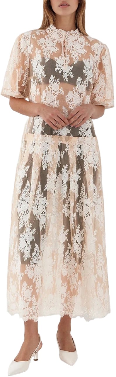 Arte Antwerp Lace maxi dress 'Alexia' Beige