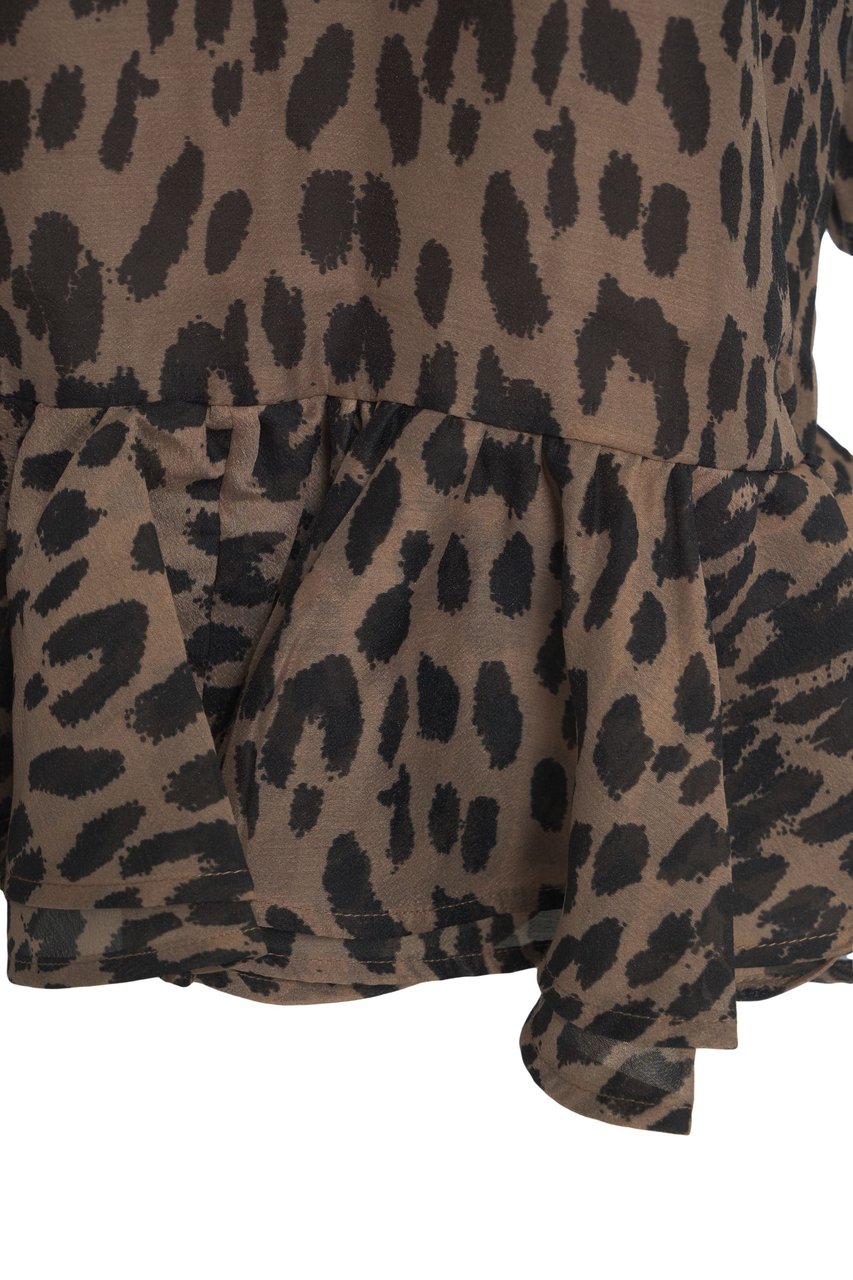 Arte Antwerp Dress with animal print 'Agnel' Bruin