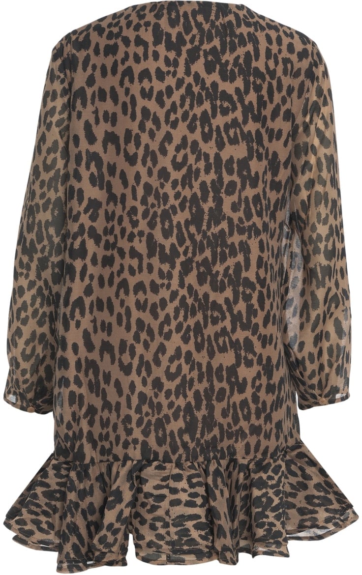 Arte Antwerp Dress with animal print 'Agnel' Bruin