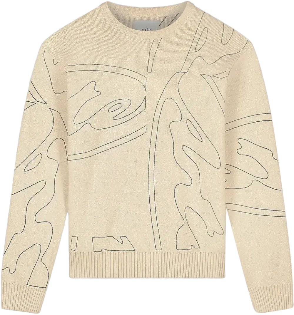 Arte Antwerp Allover Circle Logo Knit Cream Wit