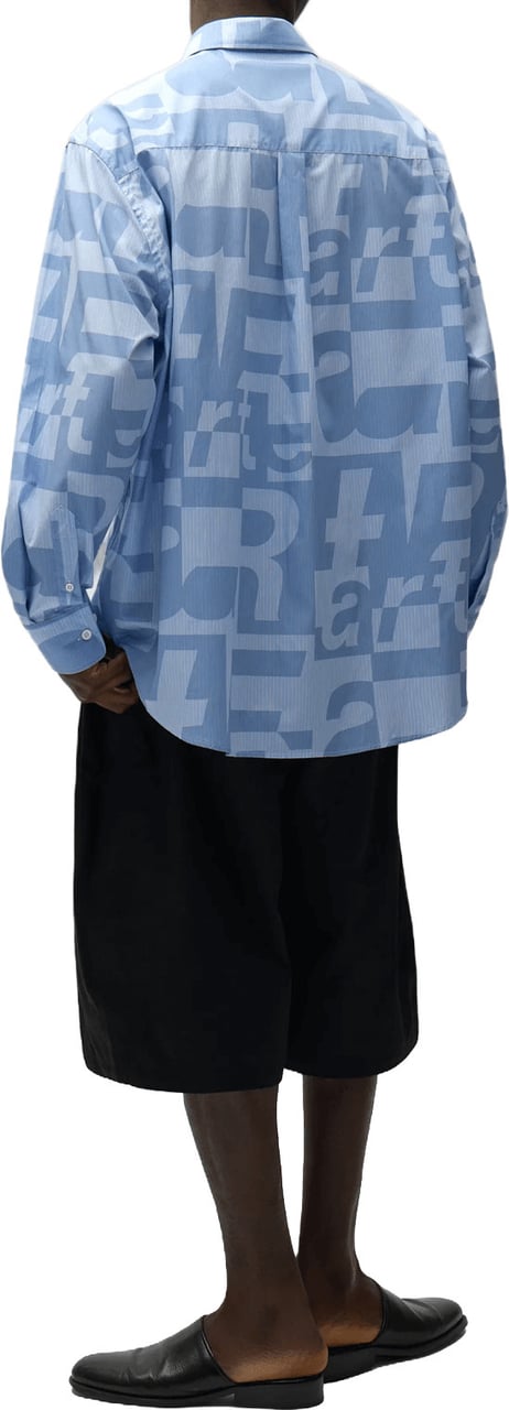 Arte Antwerp Shirt met print over het hele oppervlak. Lichtblauw