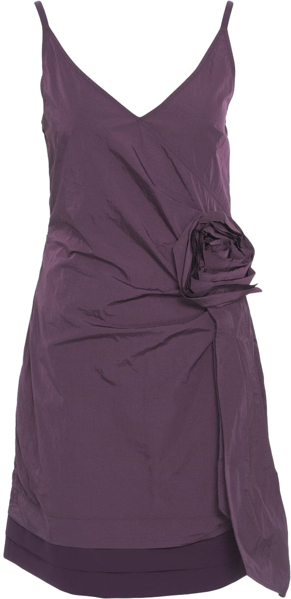 Arte Antwerp Mini dress with flower detail 'Andria' Paars