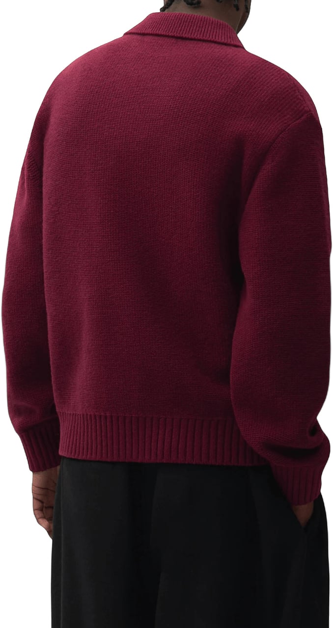 Arte Antwerp STENCIL ZIP CARDIGAN Maroon