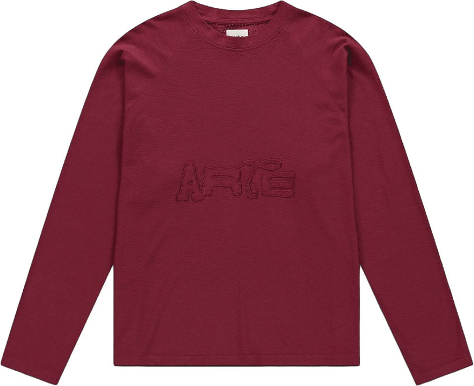 Arte Antwerp MESH AERO PATCH LONG SLEEVE T-SHIRT Maroon