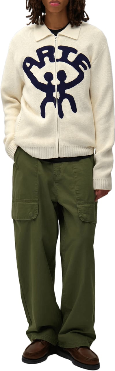 Arte Antwerp ALL TOGETHER LOGO CARDIGAN OFF-WHITE Wit