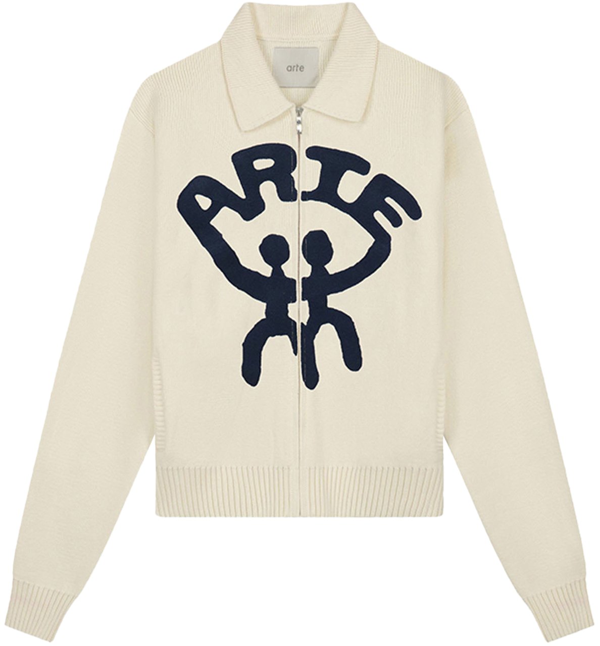 Arte Antwerp ALL TOGETHER LOGO CARDIGAN OFF-WHITE Wit