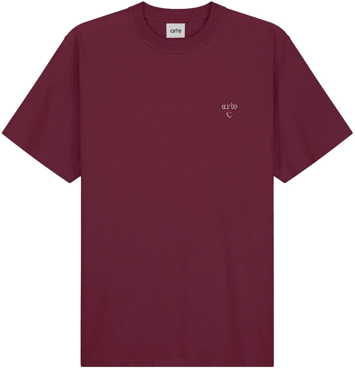 Arte Antwerp ARTE HEART LOGO T-SHIRT BURGUNDY Rood