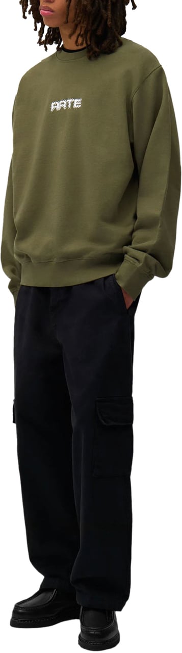 Arte Antwerp ARTE PIXEL LOGO SWEATER GREEN Groen