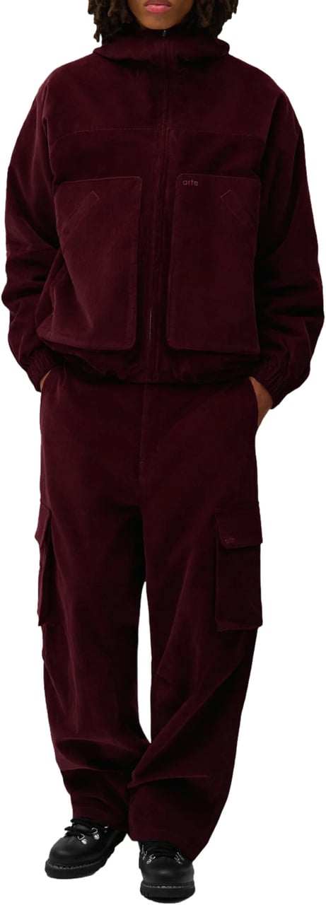 Arte Antwerp ARTE ANTWERP CORDUROY CARGO PANTS BURGUNDY Rood
