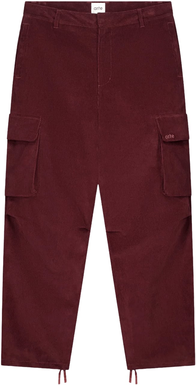 Arte Antwerp ARTE ANTWERP CORDUROY CARGO PANTS BURGUNDY Rood
