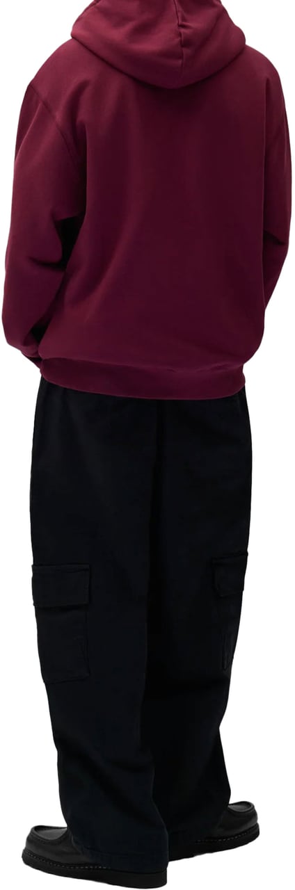 Arte Antwerp EYE FRONT LOGO ZIP THROUGH HOODIE BURGUNDY Rood