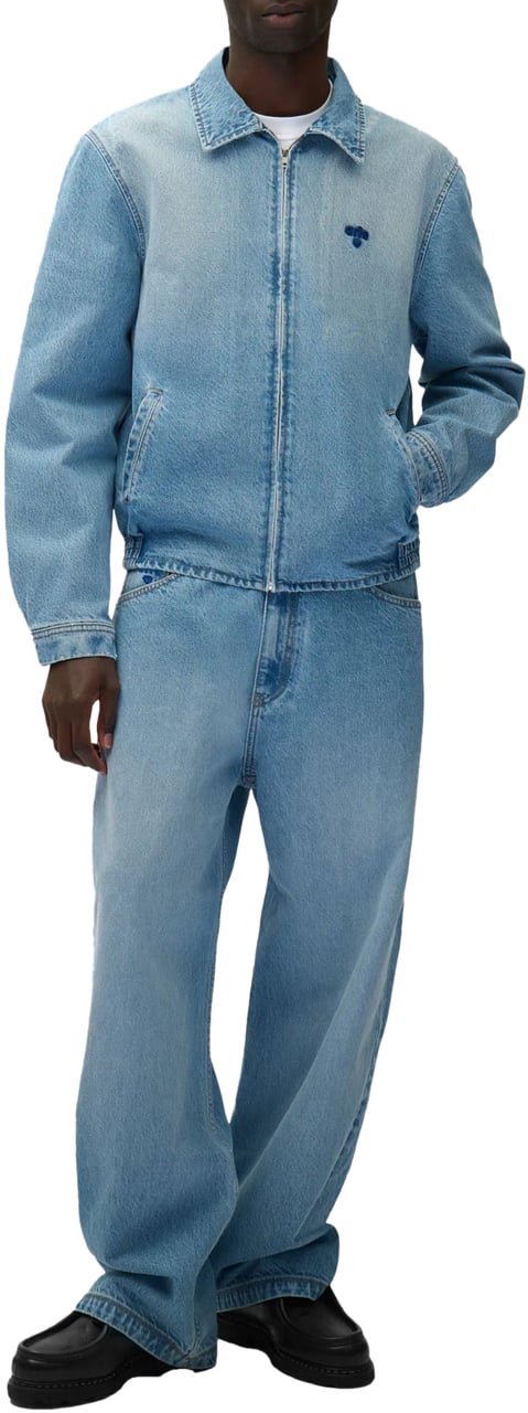 Arte Antwerp HEART LOGO DENIM JACKET LIGHT BLUE Blauw